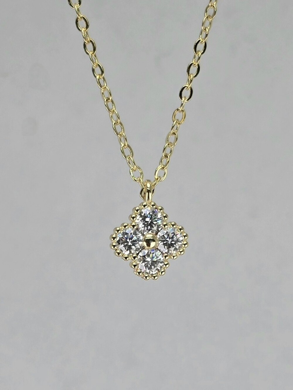 14k Gold-Filled 0.4tcw Moissanite Clover Pendant Necklace